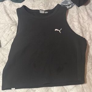 Puma Black Fitted Crop Muscle Tee